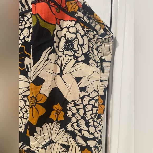 NWT Apsara Size XL Navy Blue Cream Sleeveless Side Zip Cotton Cosmos Midi Dress - Picture 5 of 10